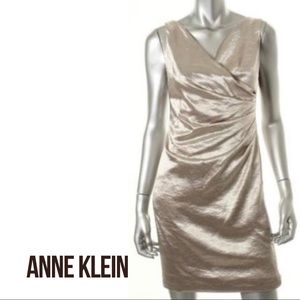 Anne Klein Silver Satin Dress, 12, NWT